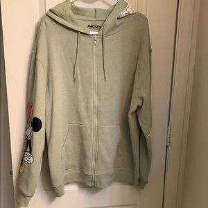 Disney Light Green Hoodie with Character Print